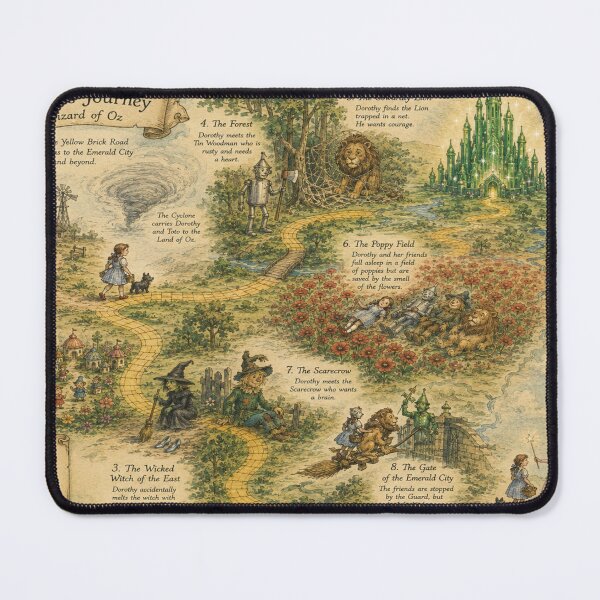 Item preview, Dorothy’s Journey Map, Vintage Storybook Art, Wizard of Oz Adventure, Kids & Book Lover Wall Decor designed and sold by RickE.