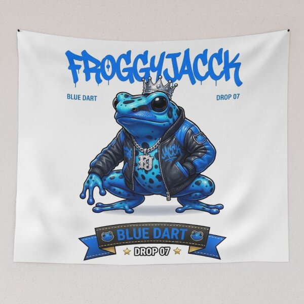 Item preview, FroggyJacck,Frog Street Art.Blue Dart Frog designed and sold by FroggyJacck.