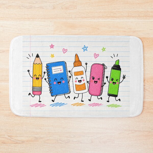 Item preview, Cute Kawaii Back to School Supplies on Notebook Paper designed and sold by DijaMar.