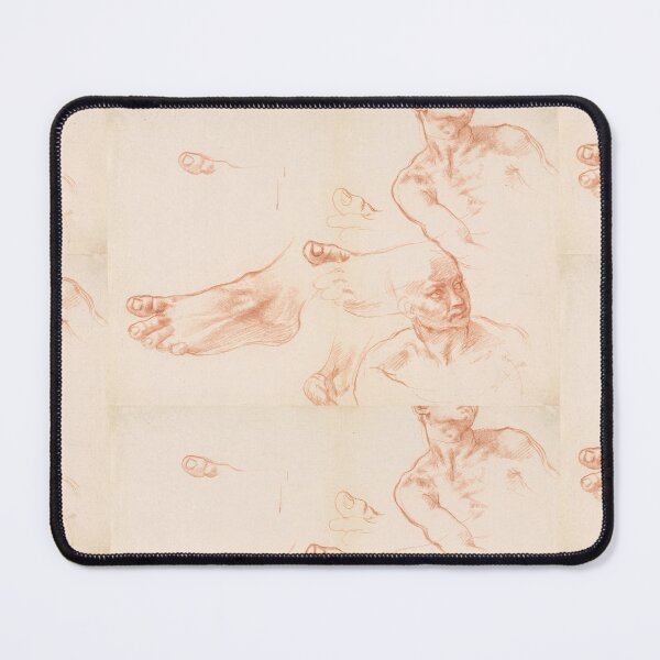 Item preview, Red Chalk Anatomical Studies of Foot and Figures designed and sold by artofuniverse.