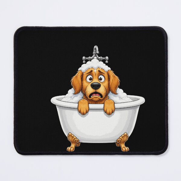 Item preview, Terrified Dog Bath Time Escape Funny Design designed and sold by BoyleDesignShop.