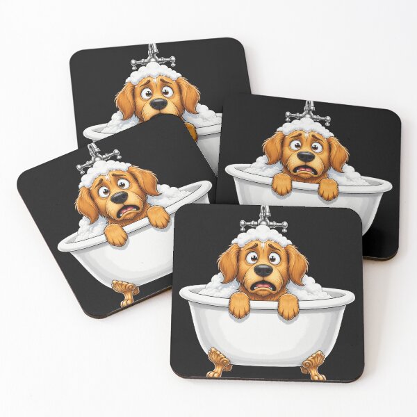 Item preview, Terrified Dog Bath Time Escape Funny Design designed and sold by BoyleDesignShop.