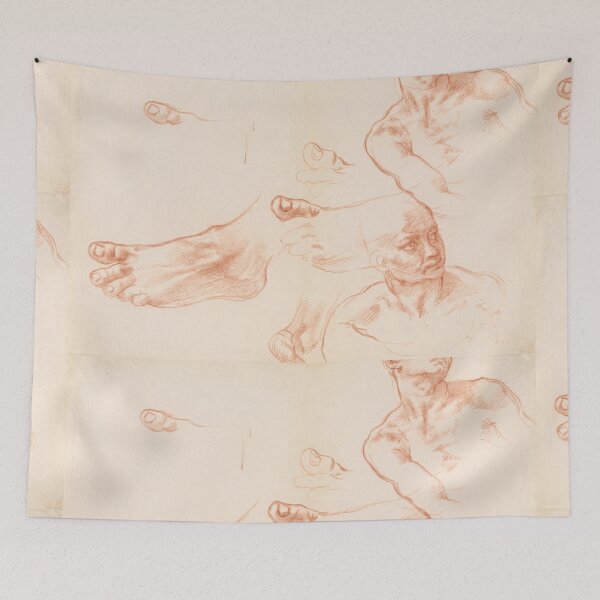 Item preview, Red Chalk Anatomical Studies of Foot and Figures designed and sold by artofuniverse.