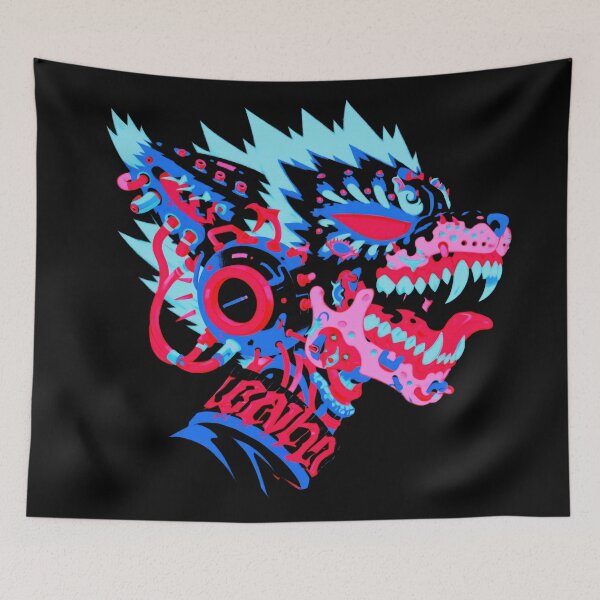 Item preview, Neon Cyberpunk Wolf Head designed and sold by folskullyz.