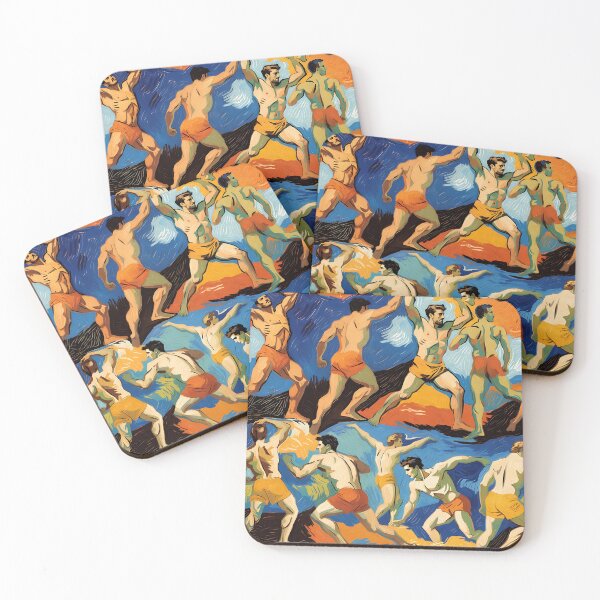 Item preview, Dynamic Dancers – Colorful Expressionist Dance Pattern designed and sold by ZhivanCrimson.