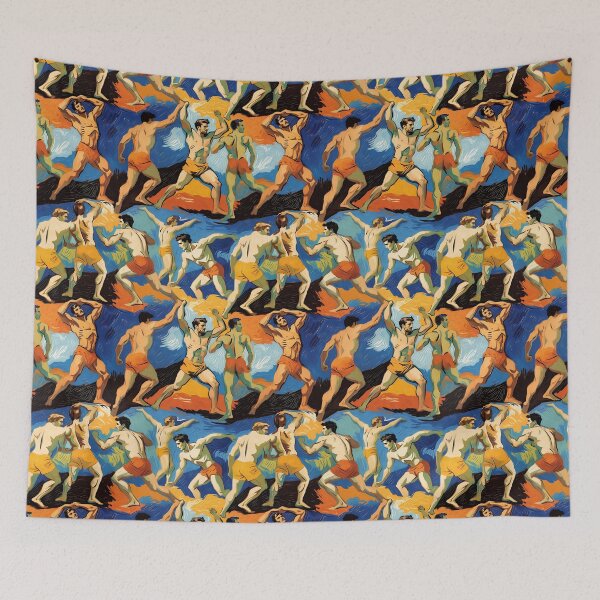 Item preview, Dynamic Dancers – Colorful Expressionist Dance Pattern designed and sold by ZhivanCrimson.