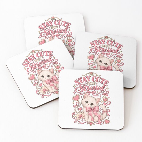 Item preview, Stay Cute Not Stressed – Coquette Cat designed and sold by AnteesocialTees.