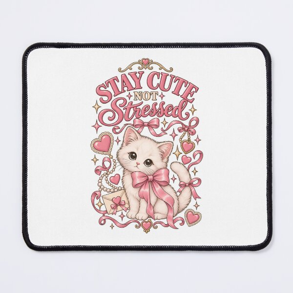 Item preview, Stay Cute Not Stressed – Coquette Cat designed and sold by AnteesocialTees.