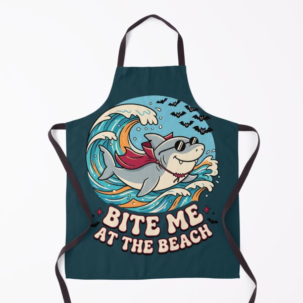 Item preview, "Bite Me at the Beach" Vampire Shark − Halloween Surfing Design designed and sold by Sea Gem.