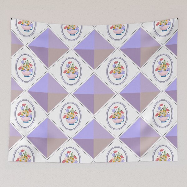 Item preview, Pastel Purple Floral Teacup Pattern  designed and sold by SbRandomLab.