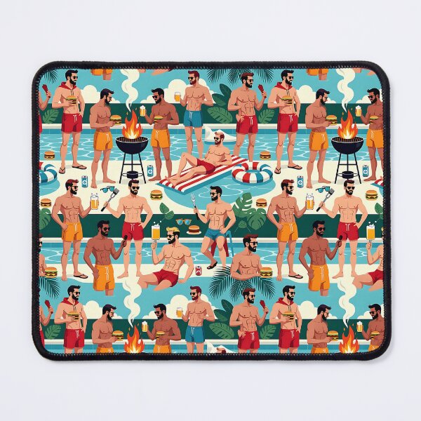 Item preview, Summer Pool Party – Muscle Men, Burgers & BBQ designed and sold by ZhivanCrimson.