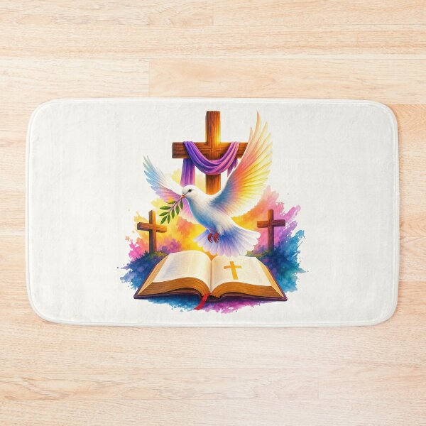Item preview, Dove of Faith Three Crosses & Bible Christian Watercolor Design designed and sold by Rosie's Wildflower Boutique.