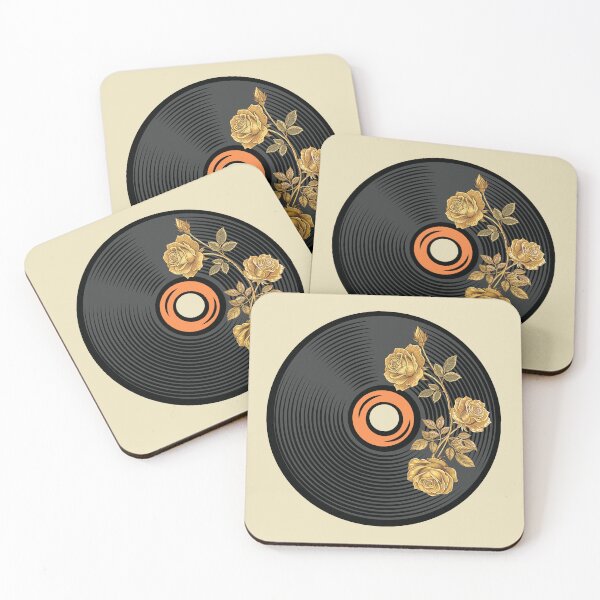 Item preview, A vinyl record and golden roses. designed and sold by MagelliShop.