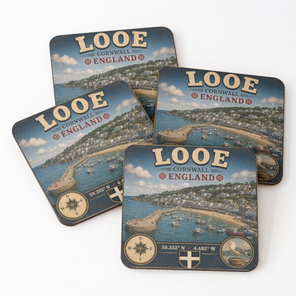 Item preview, Looe Cornwall Vintage Travel Sticker | Cornish Seaside Harbour England designed and sold by naturalsurvival.