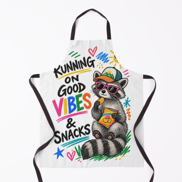Item preview, Running on Vibes and Snacks Racoon designed and sold by Silvered-Wings.