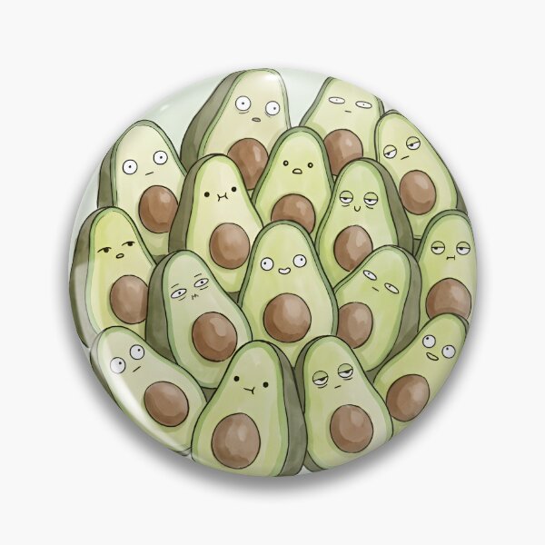 Item preview, Cute Avocado Halves Pile Kawaii Veggie Illustration designed and sold by DuckOddity.