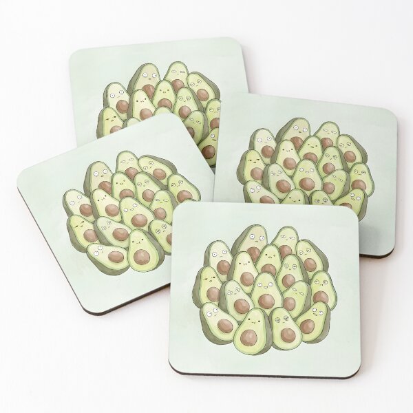 Item preview, Cute Avocado Halves Pile Kawaii Veggie Illustration designed and sold by DuckOddity.