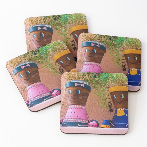 Item preview, Colorful Flowerpot Dolls Sitting As Terracotta Planter Decorations On A Sunny Shelf designed and sold by Nmallia.