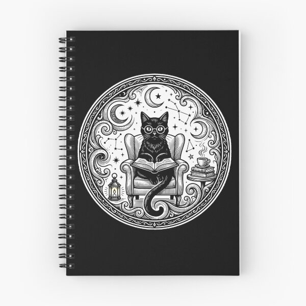Item preview, Black Cat with Glasses Reading — Cute Book Lover Cat designed and sold by digital.stickerperso.com.
