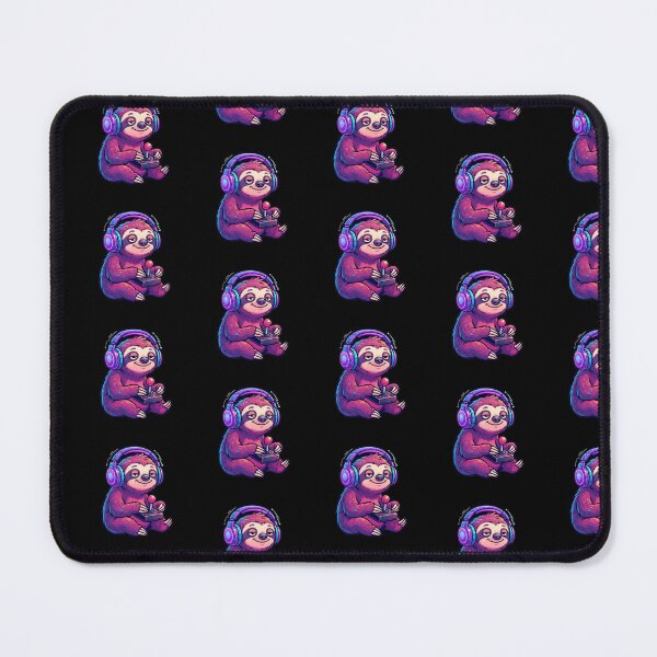Item preview, Gaming Sloth Cute Gamer Headset Retro Art designed and sold by DailySparks.