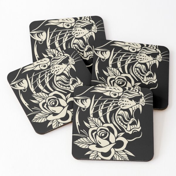 Item preview, Trad Tiger And Rose Tattoo Style designed and sold by smolspaceprnce.