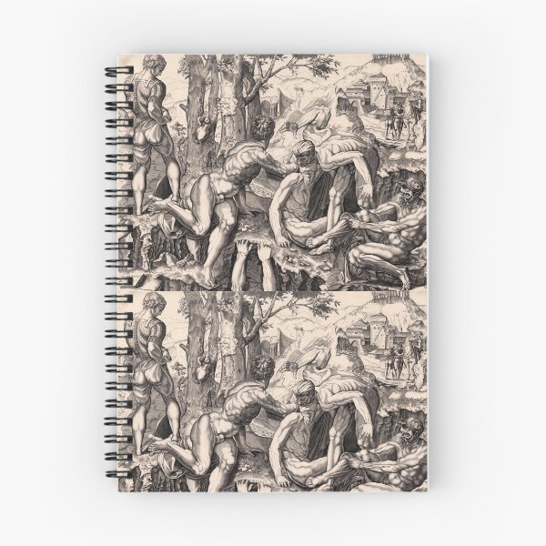 Item preview, Muscular Nude Warriors Renaissance Engraving designed and sold by artofuniverse.