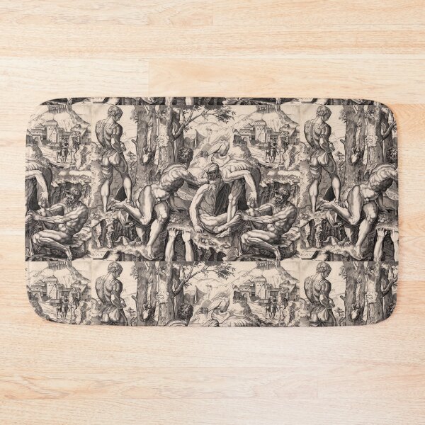 Item preview, Muscular Nude Warriors Renaissance Engraving designed and sold by artofuniverse.