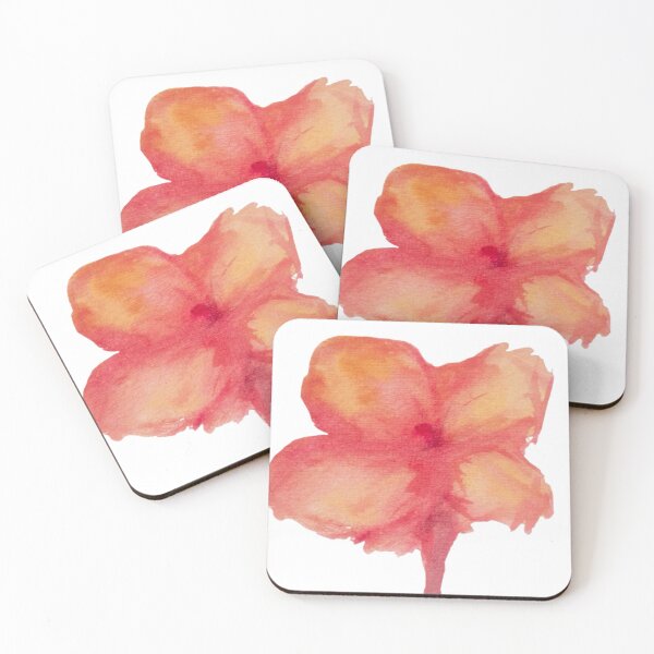Item preview, Abstract Watercolor Flower Art – Coral Orange Pink Floral Painting designed and sold by SWSandraWechner.