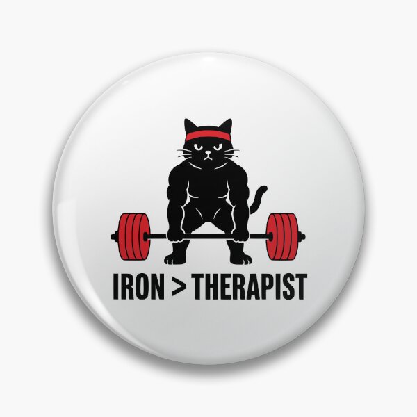 Item preview, Iron Therapy Cat - Funny Gym Weightlifting Kitty Barbell designed and sold by Simon-art-land.