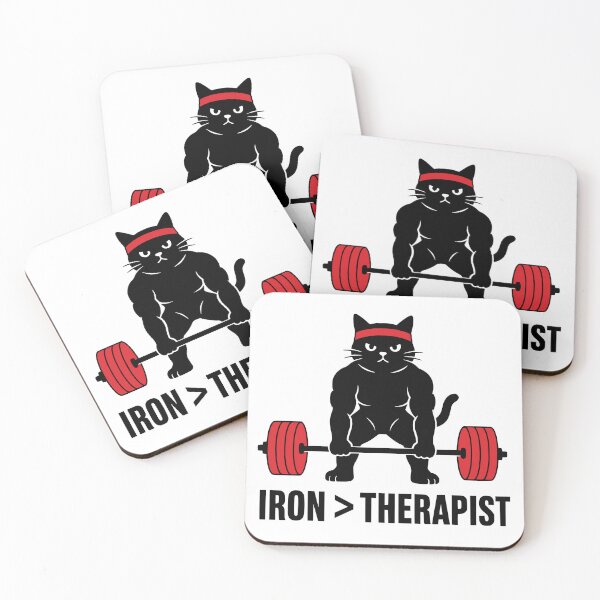 Item preview, Iron Therapy Cat - Funny Gym Weightlifting Kitty Barbell designed and sold by Simon-art-land.