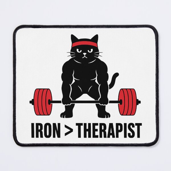 Item preview, Iron Therapy Cat - Funny Gym Weightlifting Kitty Barbell designed and sold by Simon-art-land.