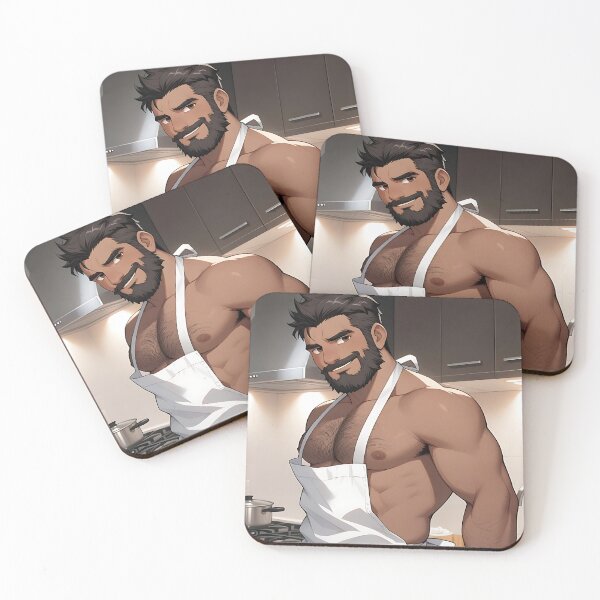 Item preview, Handsome Bearded Chef – Muscular Man in the Kitchen designed and sold by ZhivanCrimson.