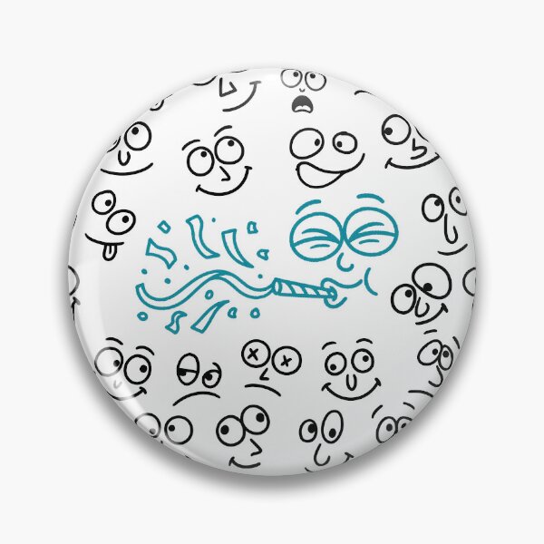 Item preview, Funny Faces Doodle Art - Black & White Line Art Birthday Pattern by MisReadCards designed and sold by misreadcards.