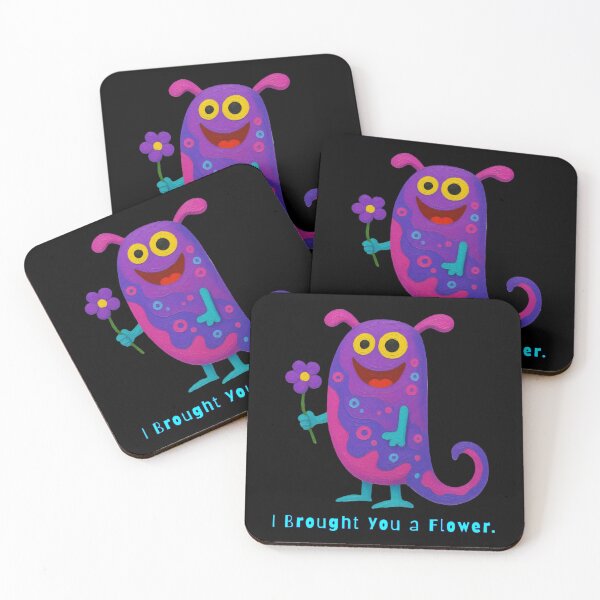 Item preview, I Brought You a Flower - Cute Colorful Monster designed and sold by PatykArt.