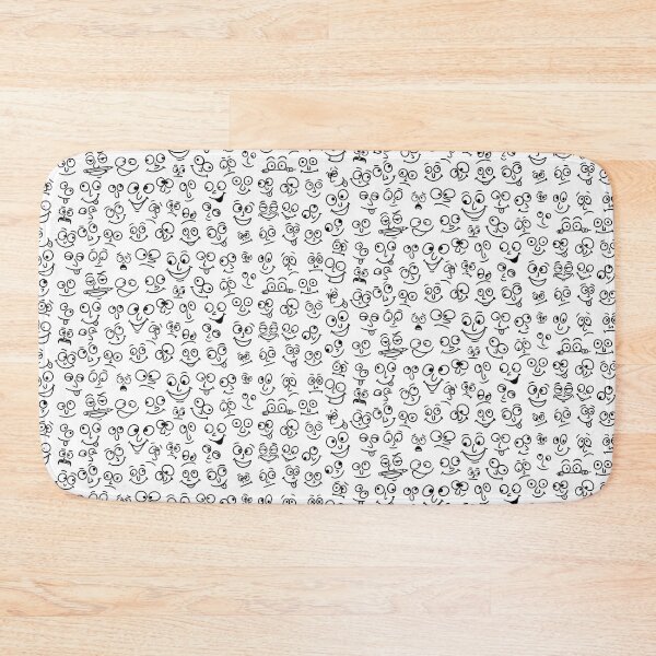 Item preview, Funny Faces Doodle Art - Black & White Line Art Pattern by MisReadCards designed and sold by misreadcards.