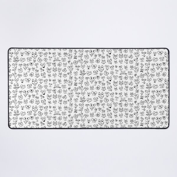 Item preview, Funny Faces Doodle Art - Black & White Line Art Pattern by MisReadCards designed and sold by misreadcards.