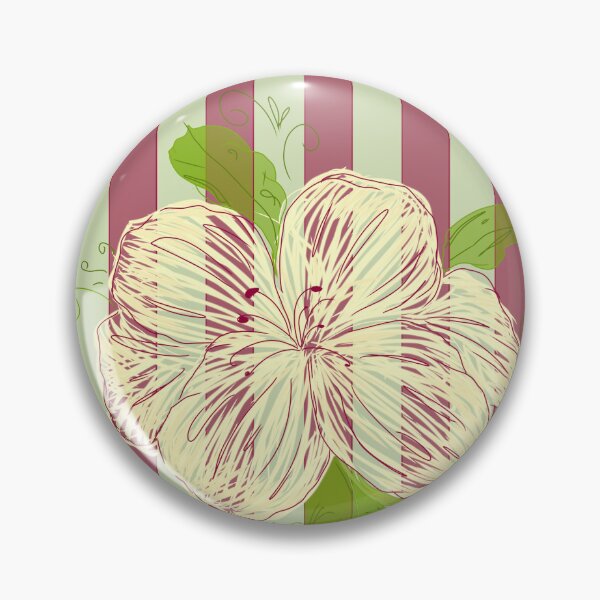 Item preview, Dusty Rose & Sage Blossom – Vintage Striped Floral Art designed and sold by Arabesque.fromSadia.