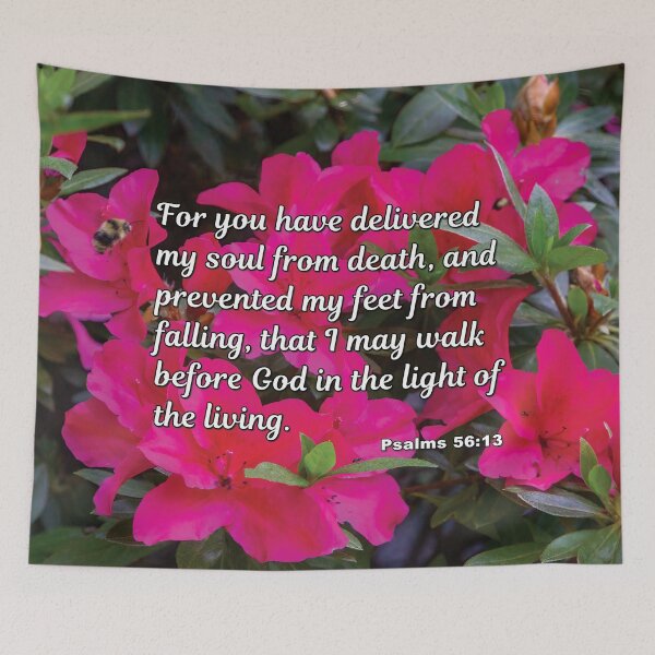 Item preview, For You Have Delivered - Psalms 56:13 - Bible Verse Azaleas Photograph Christian Art designed and sold by InsprtnlArtbyDP.
