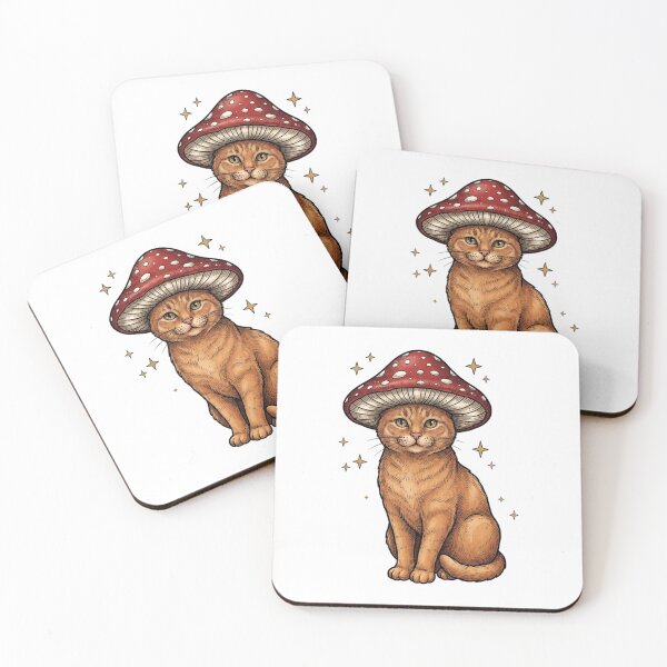 Item preview, Vintage Cat with Red Mushroom  designed and sold by SOUFIANE1991.