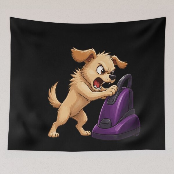 Item preview, Angry Dog Vacuum Cleaner Showdown Funny Design designed and sold by BoyleDesignShop.