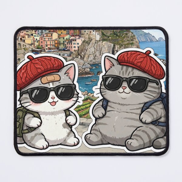 Item preview, Cinque Terre Adventure - Freda and Junior Italy Travel Cats designed and sold by MAISON SYLVIE.