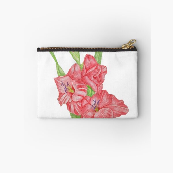 Item preview,  Red Gladiolus botanical colored Pencil floral designed and sold by calmcolourprint.