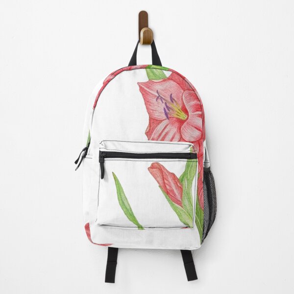 Item preview, Red Gladiolus botanical colored Pencil floral designed and sold by calmcolourprint.
