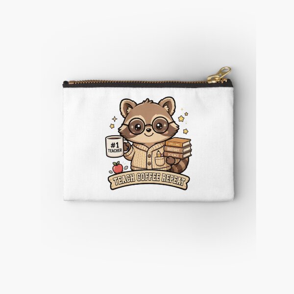 Item preview, Teach Coffee Repeat - Cute Raccoon Teacher Coffee Lover designed and sold by FBA.
