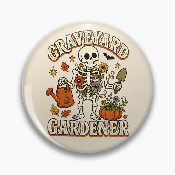 Item preview, Graveyard Gardener Skeleton Flowers Mushrooms Gardening Halloween Design designed and sold by  MAD's Recreation Studio.