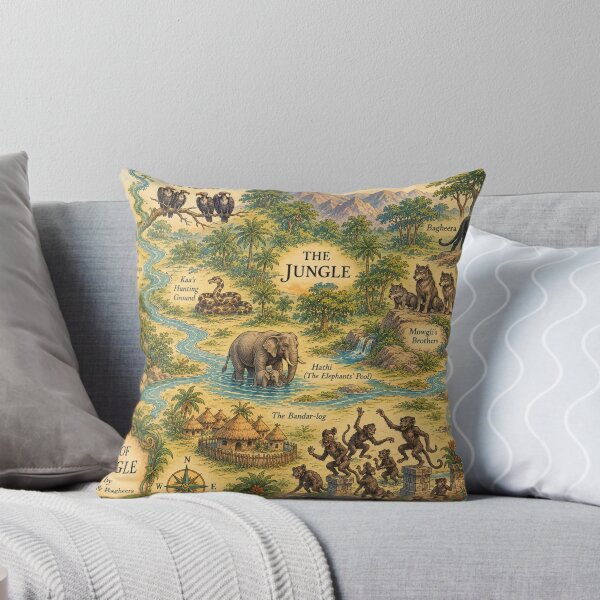 Item preview, Jungle Book Map, Vintage Storybook Wall Art, Literary Nursery Decor for Kids designed and sold by RickE.