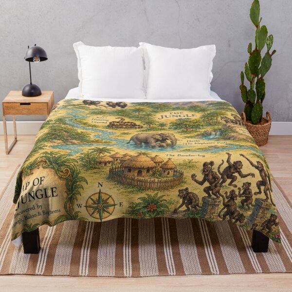 Item preview, Jungle Book Map, Vintage Storybook Wall Art, Literary Nursery Decor for Kids designed and sold by RickE.