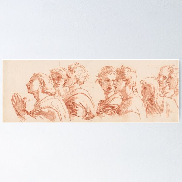 Item preview, Red Chalk Study of Heads in Profile designed and sold by artofuniverse.