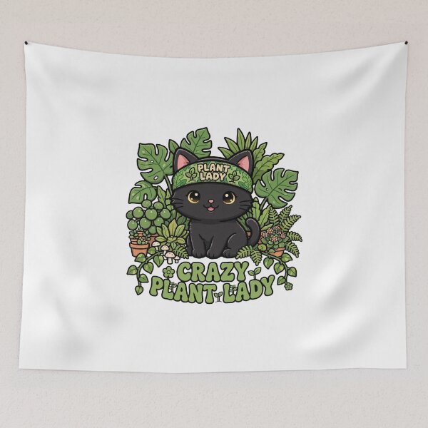 Item preview, Crazy Plant Lady - Cute Black Cat Houseplants Monstera designed and sold by FBA.