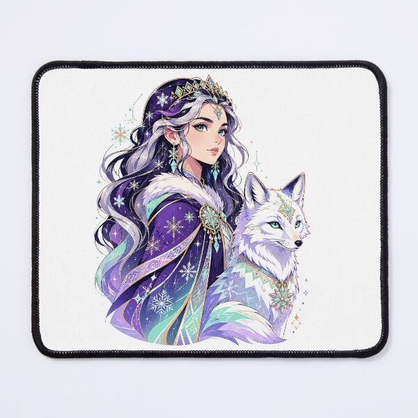 Item preview, Ice Queen and Arctic Fox – Winter Fantasy Art designed and sold by Nubian Style.